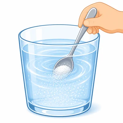Solid grains mix evenly into water and disappear.