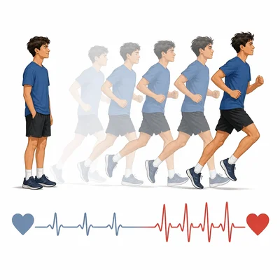 A student's heart rate increases with longer jogging.