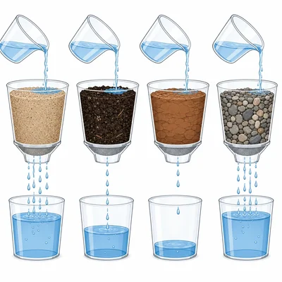 Different soil types allow different amounts of water to drain through.