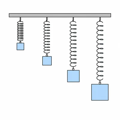 Springs stretch more when heavier masses are attached.
