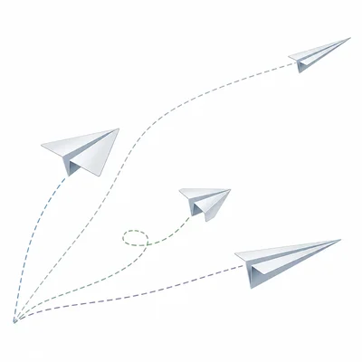 Different paper airplane shapes fly different distances.