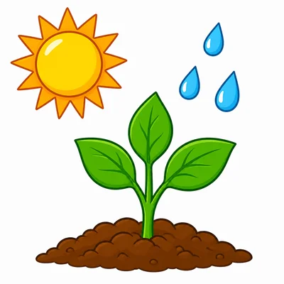 A plant with sunlight and water.