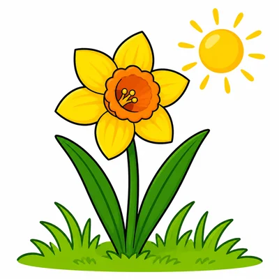 A spring flower growing in grass.