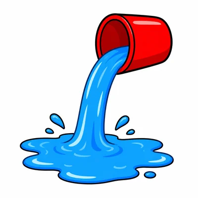 Water pouring from a cup.