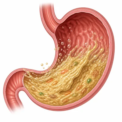 Stomach churning food and mixing it with digestive juices.