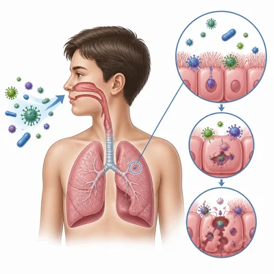 Pathogens entering the body and causing cells to be affected.