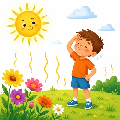 The Sun makes the day feel warm outside.