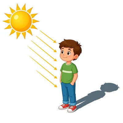 An object blocks sunlight and makes a shadow on the ground.