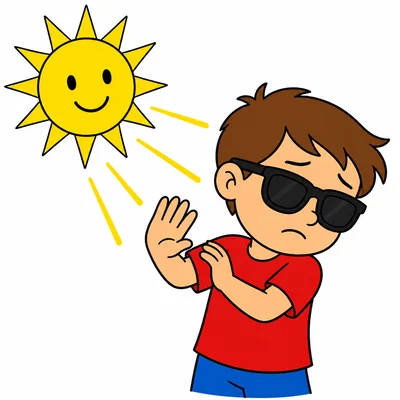 A child wearing sunglasses and looking away from the Sun.
