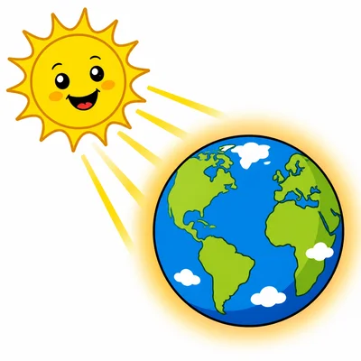 The Sun giving Earth light and warmth.