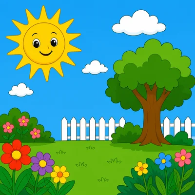A bright sunny day outside.