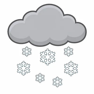 Snowflakes falling from a cloud.