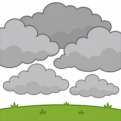 Gray clouds covering the sky.