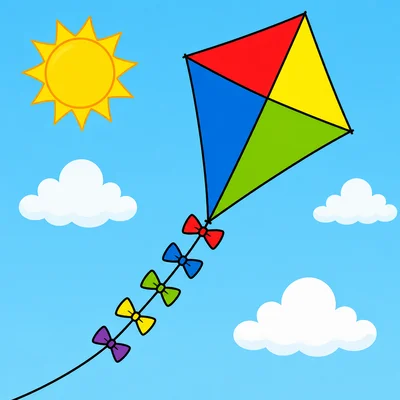 A kite flying on a bright clear day.