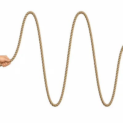 A rope wave with very tall crests and deep troughs.