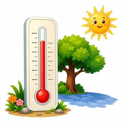 A thermometer used to tell how hot or cold the air is.