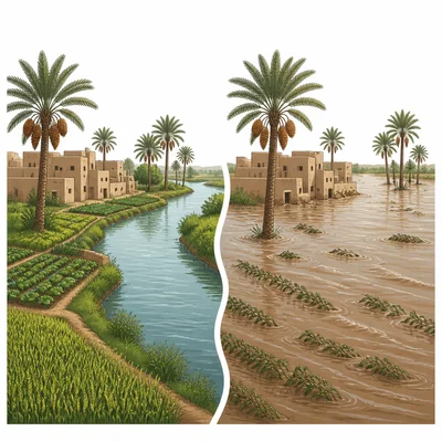 Living near rivers brought fertile farmland but also the danger of flooding.