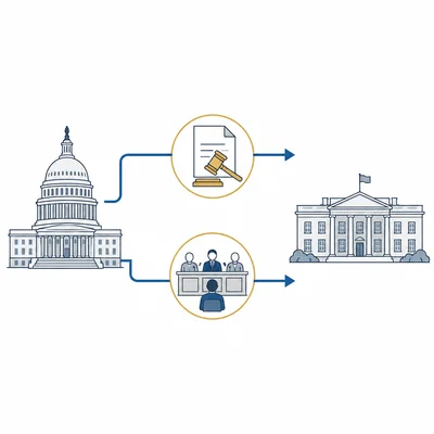 Diagram of Congress using checks to limit the executive branch.