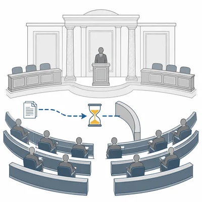 Diagram of a long speech delaying a bill in a legislative chamber.