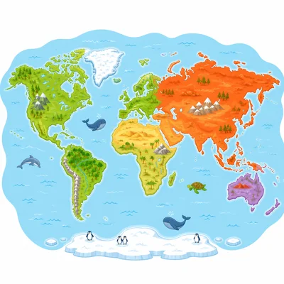 A world map with Asia highlighted.