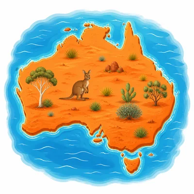 Australia highlighted on a map.