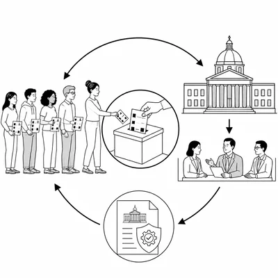 Citizens using ballots to influence government directly.