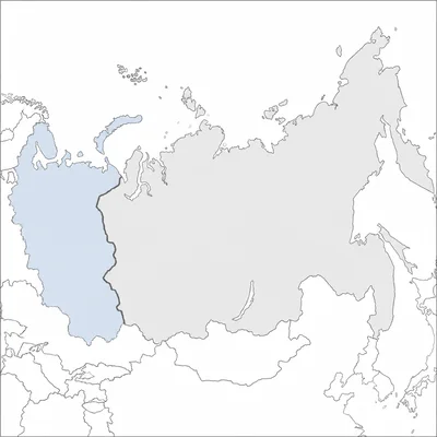 Unlabeled map showing western territories separated from Russia after a treaty.