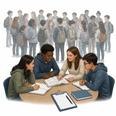 Only students in a tutoring group are included while the larger student body is left out.