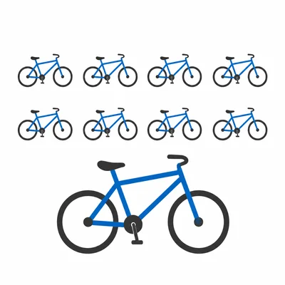 A pictograph uses one oversized bicycle icon that exaggerates the amount shown.