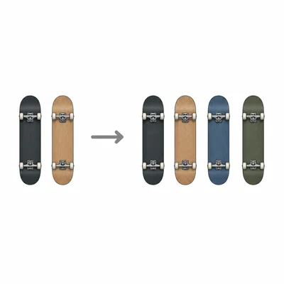 A small number of skateboards doubles but remains a small amount.
